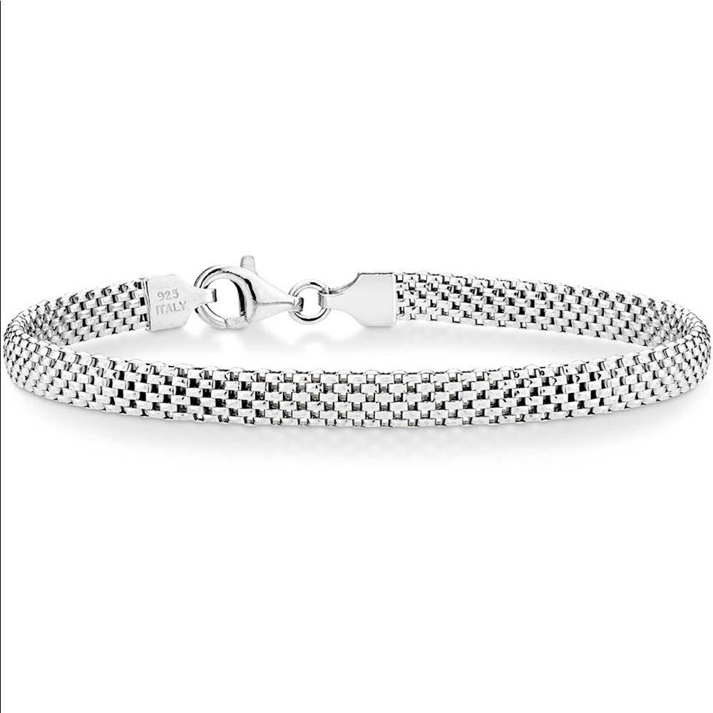 925 Sterling Silver Italian 5mm Mesh Link Bracelet